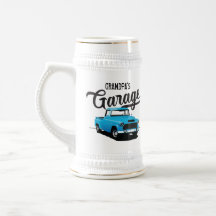 Blauer Vintage-LKW-Bierkrug