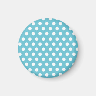 Blauer Vintage Punkte Magnet