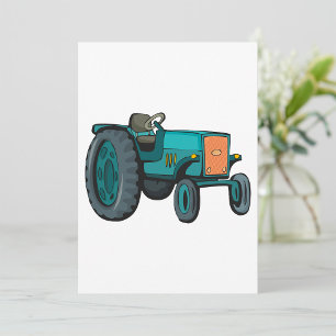Blauer Vintage-Traktor Farm Life Einladung