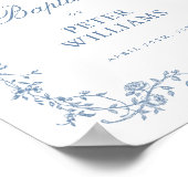 Blauer Vintager Blumenkreuz Begrüßungspposter Poster (Ecke)