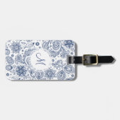 Blauer Vintager Gepäckanhänger (Vorderseite horizontal)