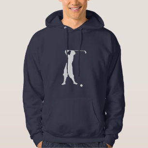 Blauer Vintager Golfspieler Hoodie