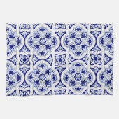 Blauer Vintager Talavera Fliesenhandtuch Geschirrtuch (Horizontal)
