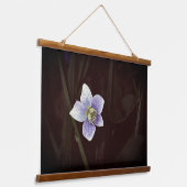 Blauer Violet Blume Natur Wandteppich Mit Holzrahmen (Gewinkelt)