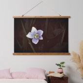 Blauer Violet Blume Natur Wandteppich Mit Holzrahmen (Schlafzimmer)