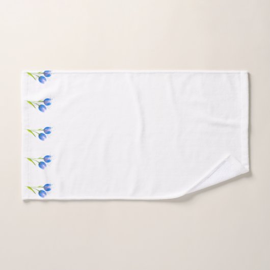 Blauer Violet Tulips Badhandtuch Set (Handtuch)