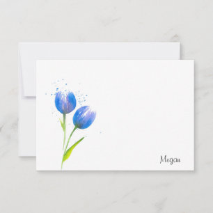 Blauer Violet Tulips Mitteilungskarte
