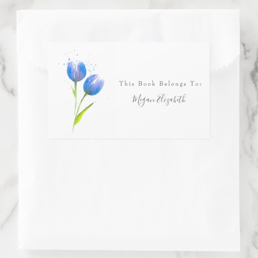 Blauer Violet Tulips Rechteckiger Aufkleber (Tasche)