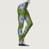 Blauer violette Blumen Elegante Leggings (Rechts)