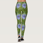 Blauer violette Blumen Elegante Leggings (Rückseite)