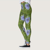 Blauer violette Blumen Elegante Leggings (Links)
