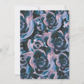 Blauer, violetter, rosa Rosen Bat Mitzvah Einladun Einladung (Rückseite)