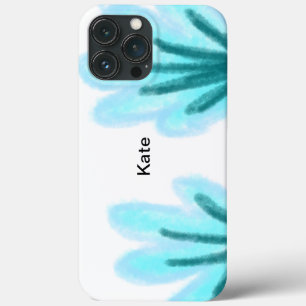 Blauer violetter t-Blumen-Aquarell-Name-Text durch Case-Mate iPhone Hülle