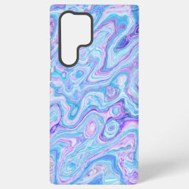 Blauer Violettlavender Abstrakter Marmortext Samsung Galaxy Hülle