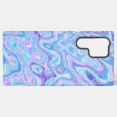 Blauer Violettlavender Abstrakter Marmortext Samsung Galaxy Hülle (Rückseite (Horizontal))