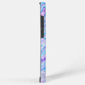 Blauer Violettlavender Abstrakter Marmortext Samsung Galaxy Hülle (Rechte Seite)