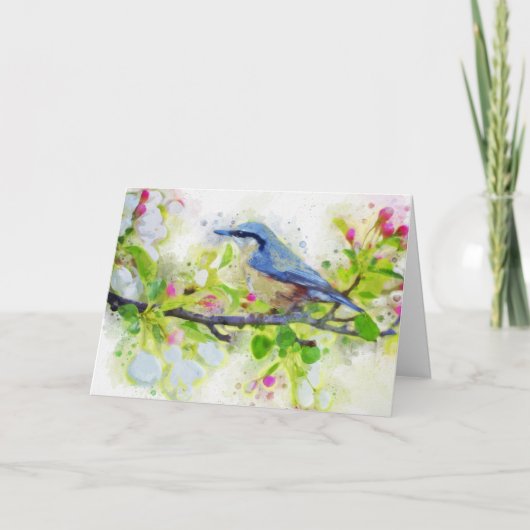 BLAUER VOGEL ALLERLEI-GRUSSKARTE DANKESKARTE (Vorderseite)