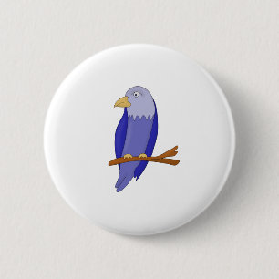 Blauer Vogel auf einem Ast Button