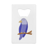 Blauer Vogel auf einem Ast Geldbeutel Flaschenöffner (Rückseite)