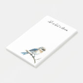 Blauer Vogel auf einem Ast Post-it Klebezettel (angewinkelt)