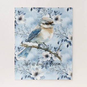 Blauer Vogel auf einem Ast Puzzle