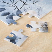 Blauer Vogel auf einem Ast Puzzle (Seite)