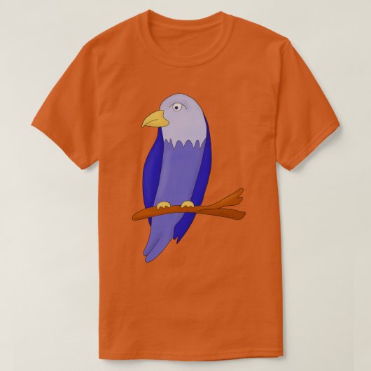 Blauer Vogel auf einem Ast T-Shirt (Design vorne)