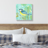 Blauer Vogel auf einem Baum Leinwanddruck (Insitu (Schlafzimmer))