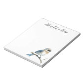 Blauer Vogel auf einem Baumzweig Notizblock (Rotiert)