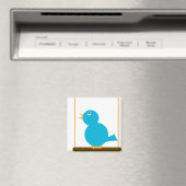 Blauer Vogel auf einem Perch Magnet (In Situ (Geschirrspüler))