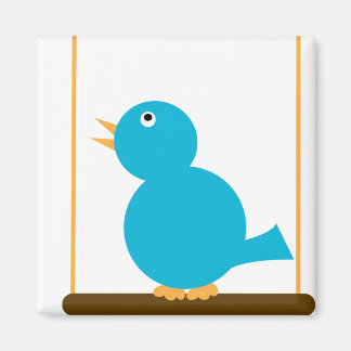 Blauer Vogel auf einem Perch Magnet
