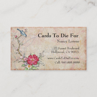 Blauer Vogel auf einer Niederlassung Visitenkarte