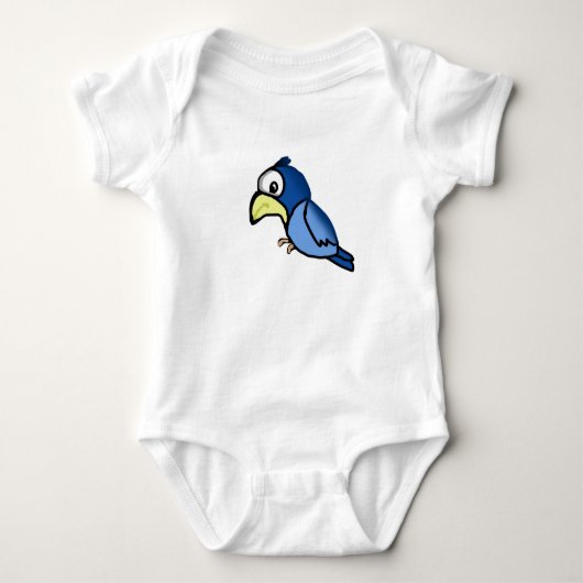 Blauer Vogel Baby Strampler (Vorderseite)