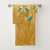 Blauer Vogel Badhandtuch Set (Insitu)