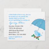 Blauer Vogel besprühen Duschen-Einladung Einladung (Vorne/Hinten)