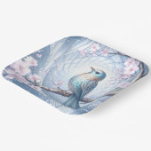 Blauer Vogel Blumen Papier Teller (Gewinkelt)