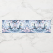 Blauer Vogel Blumen Wasserflaschenetikett (Einzelnes Label)