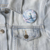 Blauer Vogel-Blumenknopf Button (Beispiel)