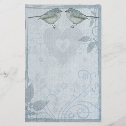 Blauer Vogel Briefpapier (Vorderseite)
