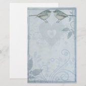 Blauer Vogel Briefpapier (Vorne/Hinten)