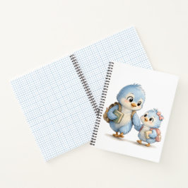 Blauer Vogel Bruder Schwester Schreibheft Notizblock