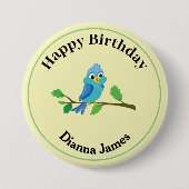 Blauer Vogel Button (Vorderseite)