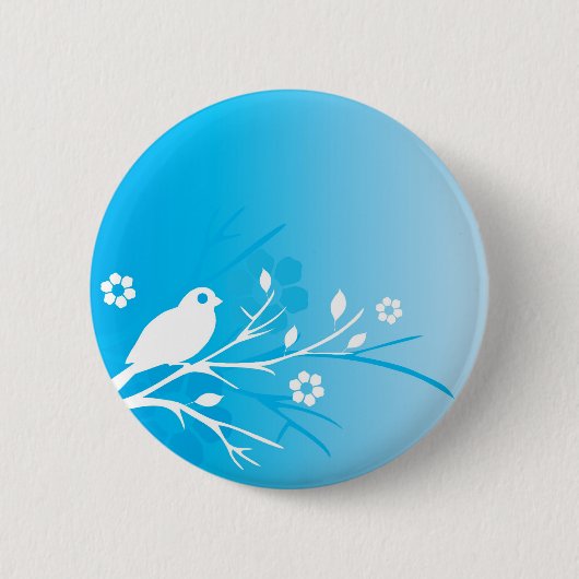 Blauer Vogel Button (Vorderseite)