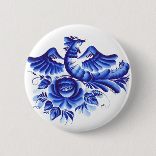Blauer Vogel Button