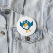 Blauer Vogel, der einen Umschlag hält Button (Beispiel)