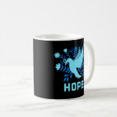 Blauer Vogel der Hoffnung und des Friedens - Taube Kaffeetasse (VorderseiteRechts)