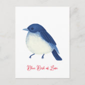 Blauer Vogel der Liebe Postkarte (Vorderseite)