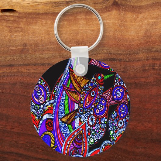 Blauer Vogel der Paradieskette Schlüsselanhänger (Vorderseite)