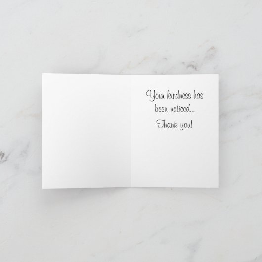 Blauer Vogel des Glückes Dankeskarte (Innenseite)