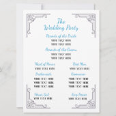Blauer Vogel des Glücks Hochzeitsprogramm Einladung (Rückseite)